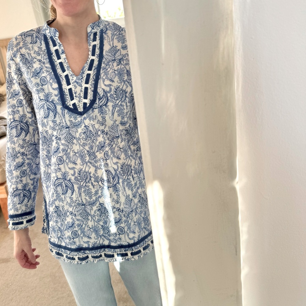 Blue and White Tunic